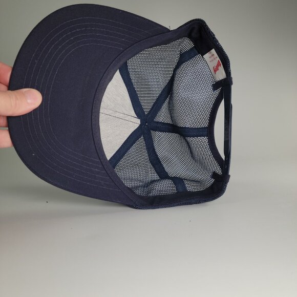 Vintage Blue Blank Snapback Trucker hat Made in USA - Picture 6 of 10